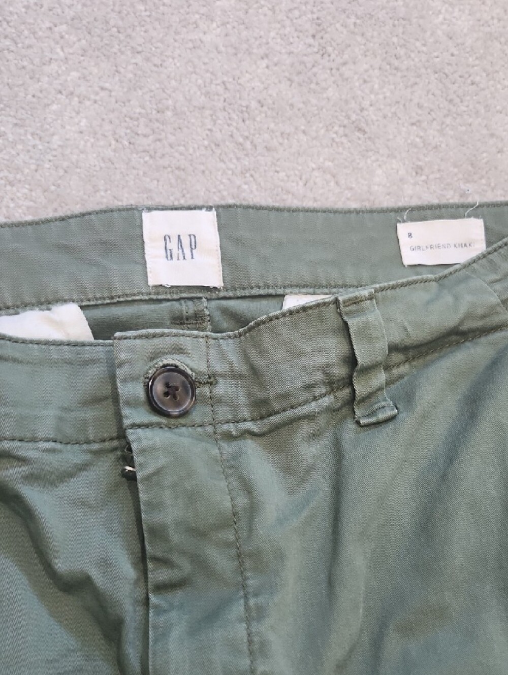 GAP Olive Green Girlfriend Khaki Pants - Picture 4 of 10
